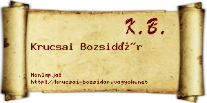 Krucsai Bozsidár névjegykártya